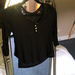 black button down tee